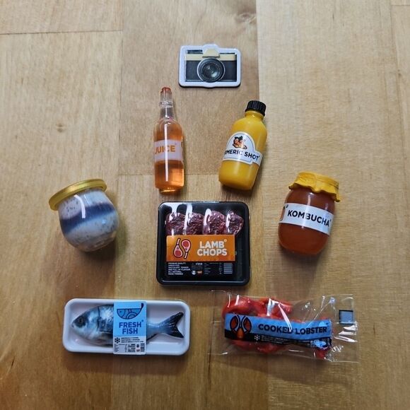 ZURU Mini Brands Mini-minis Fill The Fridge Common Lot Of 7, W/Camera Magnet - Picture 1 of 15